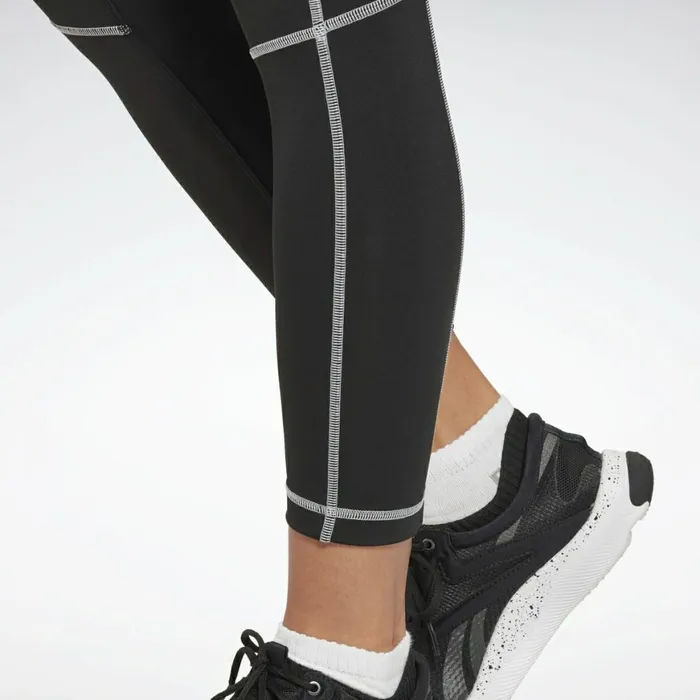 Leggings and Tights Womens Reebok Workout Ready HighRise Detail Leggings Black