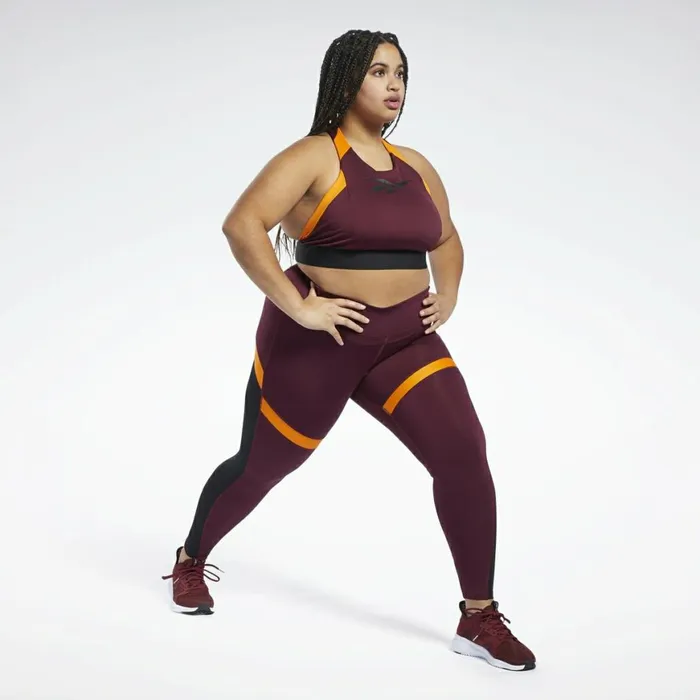 Leggings and Tights Womens Reebok Workout Ready Mesh Leggings Maroon