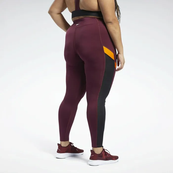 Leggings and Tights Womens Reebok Workout Ready Mesh Leggings Maroon