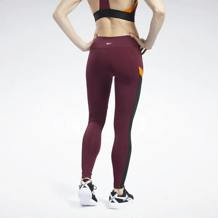 Leggings and Tights Womens Reebok Workout Ready Mesh Leggings Maroon