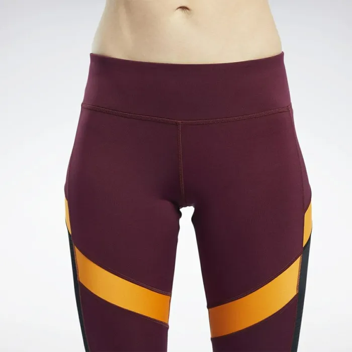 Leggings and Tights Womens Reebok Workout Ready Mesh Leggings Maroon