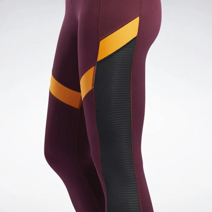 Leggings and Tights Womens Reebok Workout Ready Mesh Leggings Maroon