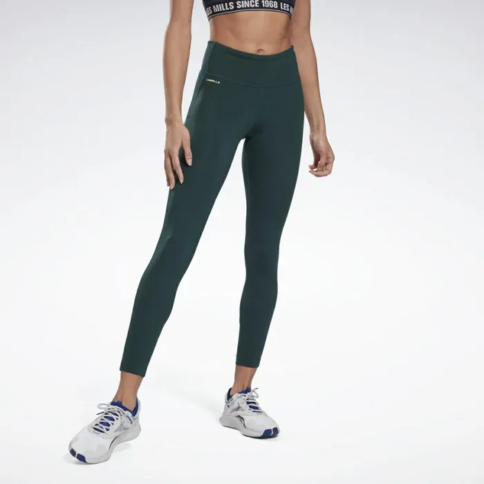 Les Mills Womens Reebok Les Mills Lux Perform Leggings Forest Green