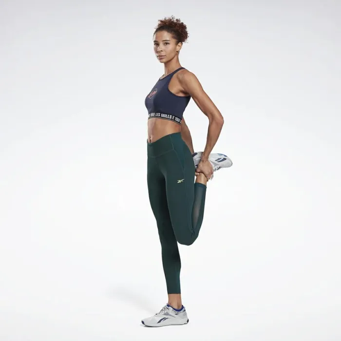 Les Mills Womens Reebok Les Mills Lux Perform Leggings Forest Green