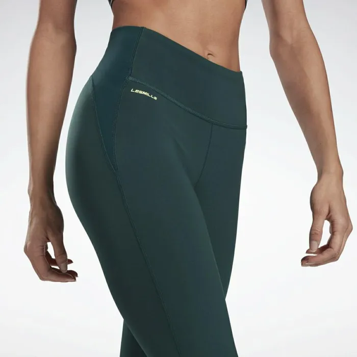 Les Mills Womens Reebok Les Mills Lux Perform Leggings Forest Green