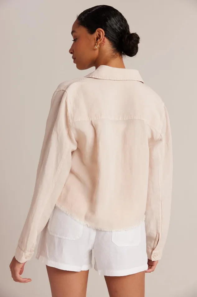 Lily Frayed Hem Jacket 8211 Sand Khaki Women Bella Dahl Sweaters and Jackets