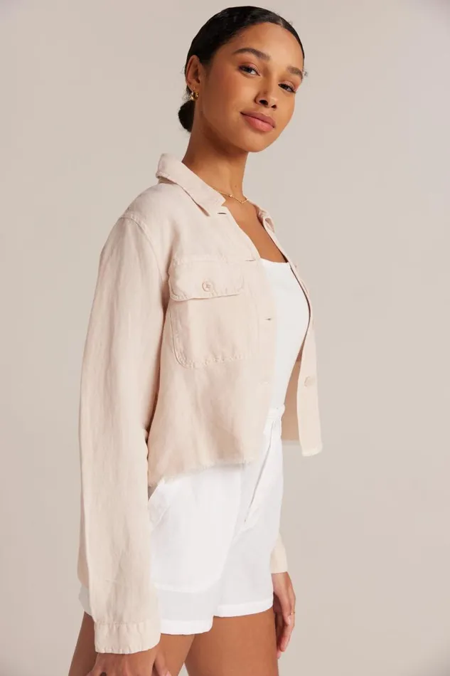 Lily Frayed Hem Jacket 8211 Sand Khaki Women Bella Dahl Sweaters and Jackets