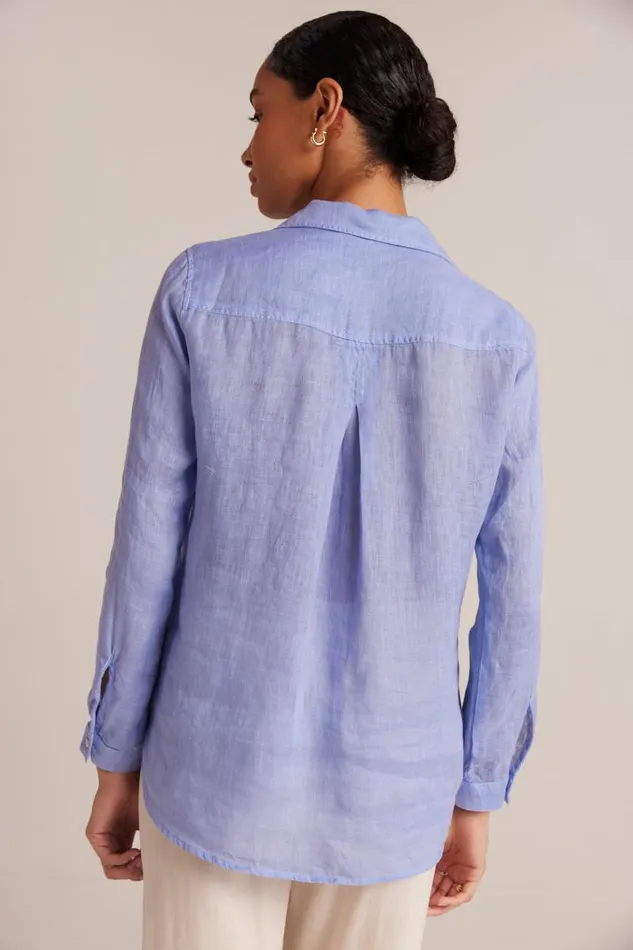 Linen Pocket Button Down 8211 Peri Blue Women Bella Dahl Button Down