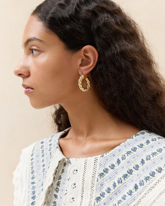 Loeffler Randall Atticus Gold Twisted Hoop Earrings L Jewelry L Accessories Women Jewelry