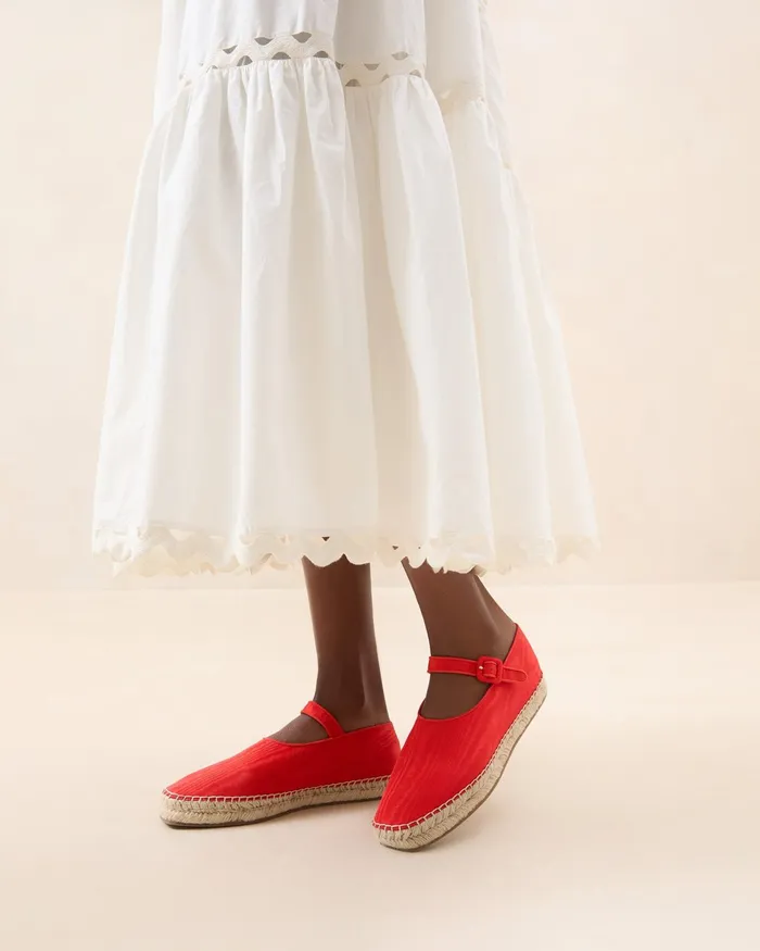Loeffler Randall Clover Red Moir Espadrille I Espadrilles I Footwear Women Flats and Loafers Loeffler Randall Clover Red Moir Espadrille I Espadrilles I Footwear Women Flats and Loafers