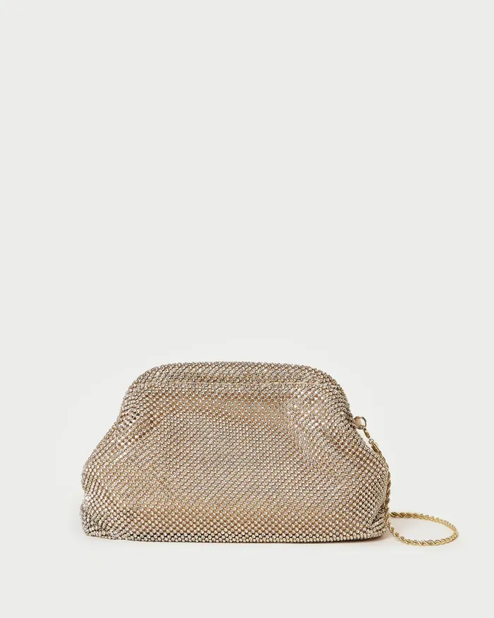 Loeffler Randall Doreen Gold Diamant Frame Pouch Women Clutches