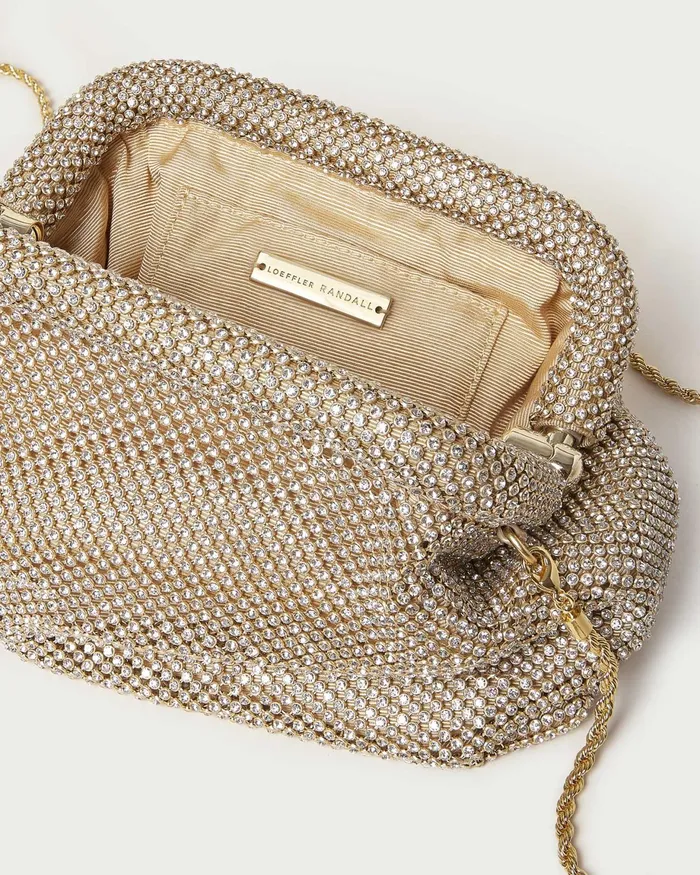 Loeffler Randall Doreen Gold Diamant Frame Pouch Women Clutches Loeffler Randall Doreen Gold Diamant Frame Pouch Women Clutches