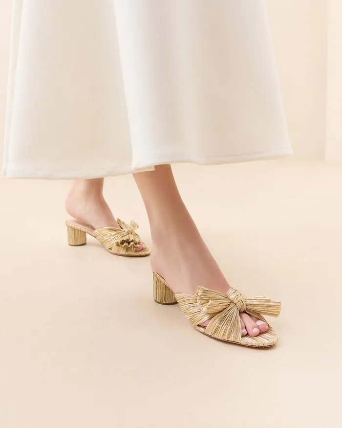 Loeffler Randall Emilia Gold Bow Heel Women Heeled Sandals Loeffler Randall Emilia Gold Bow Heel Women Heeled Sandals