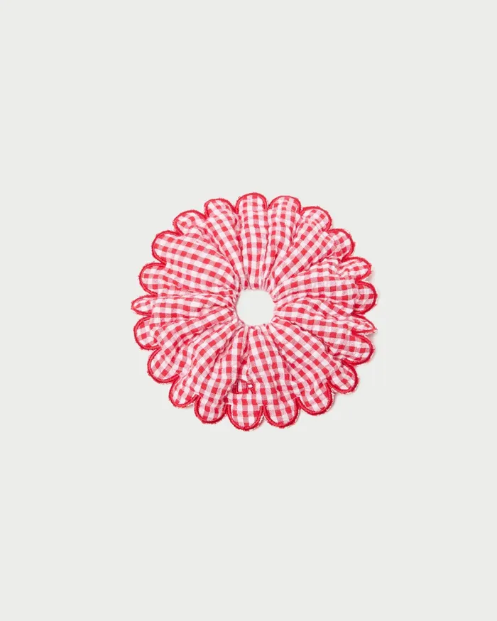 Loeffler Randall Frankie Red Gingham Scallop Scrunchie I Hair Accessories I Accessory Women Accessories Loeffler Randall Frankie Red Gingham Scallop Scrunchie I Hair Accessories I Accessory Women Accessories
