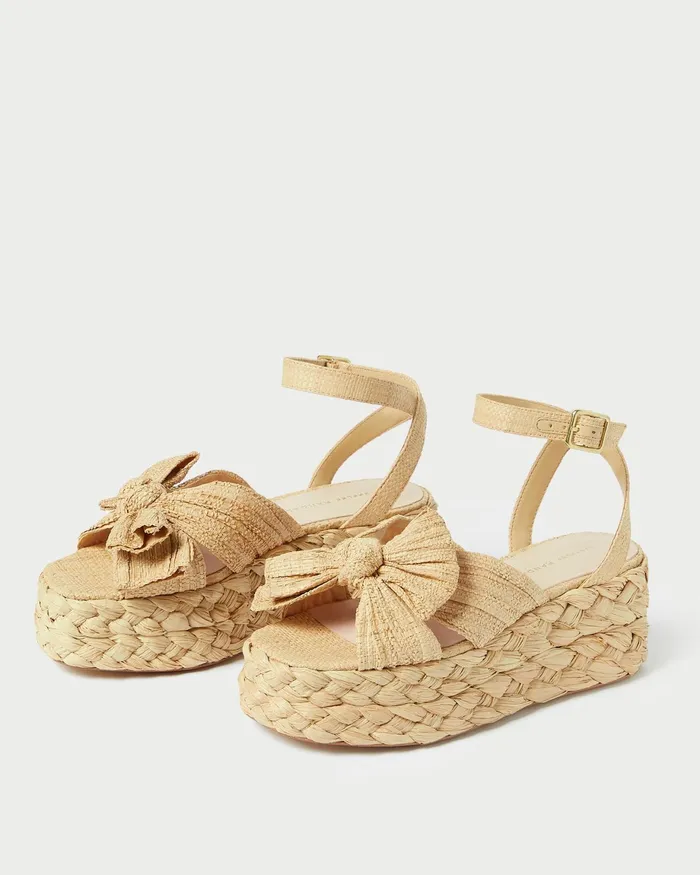 Loeffler Randall Gaby Natural Pleated Bow Espadrille L Espadrilles L Footwear Women Flats and Loafers Loeffler Randall Gaby Natural Pleated Bow Espadrille L Espadrilles L Footwear Women Flats and Loafers