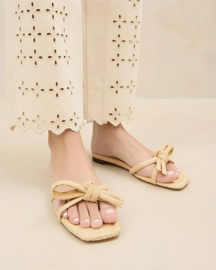 Loeffler Randall Hadley Natural Bow Sandal L Flat Sandals L Footwear Women Flat Sandals Loeffler Randall Hadley Natural Bow Sandal L Flat Sandals L Footwear Women Flat Sandals