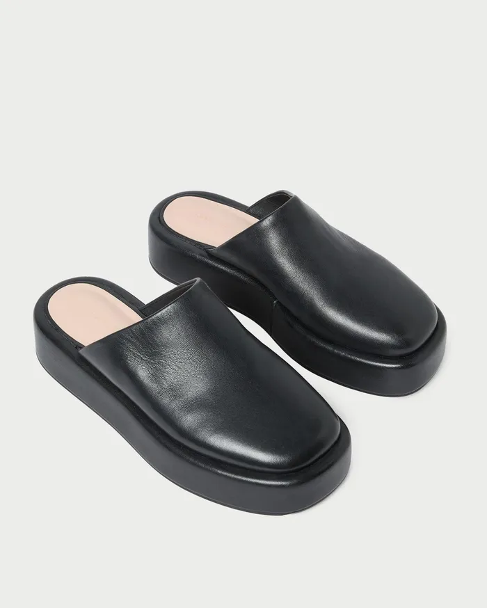 Loeffler Randall Haven Black Leather Mule Women Flats and Loafers Loeffler Randall Haven Black Leather Mule Women Flats and Loafers