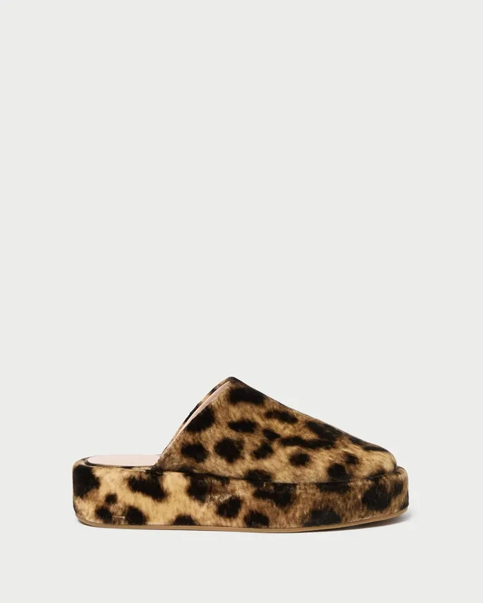 Loeffler Randall Haven Leopard Velvet Mule Women Flats and Loafers