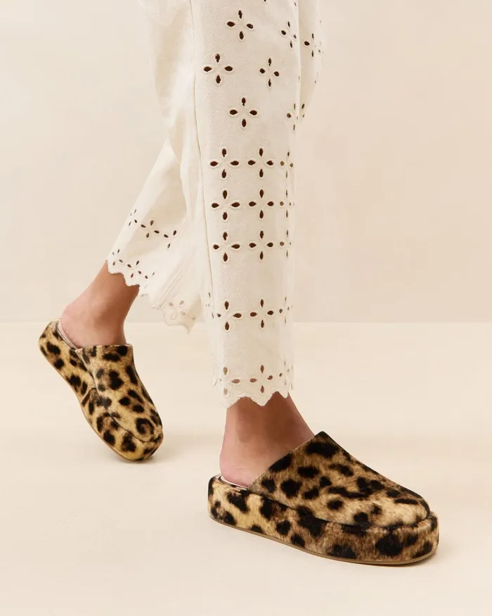 Loeffler Randall Haven Leopard Velvet Mule Women Flats and Loafers Loeffler Randall Haven Leopard Velvet Mule Women Flats and Loafers