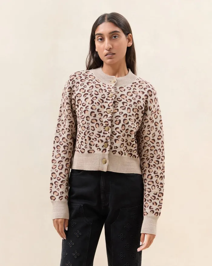 Loeffler Randall Idris Leopard Cardigan L Sweaters and Knits L Apparel Women Knitwear Loeffler Randall Idris Leopard Cardigan L Sweaters and Knits L Apparel Women Knitwear