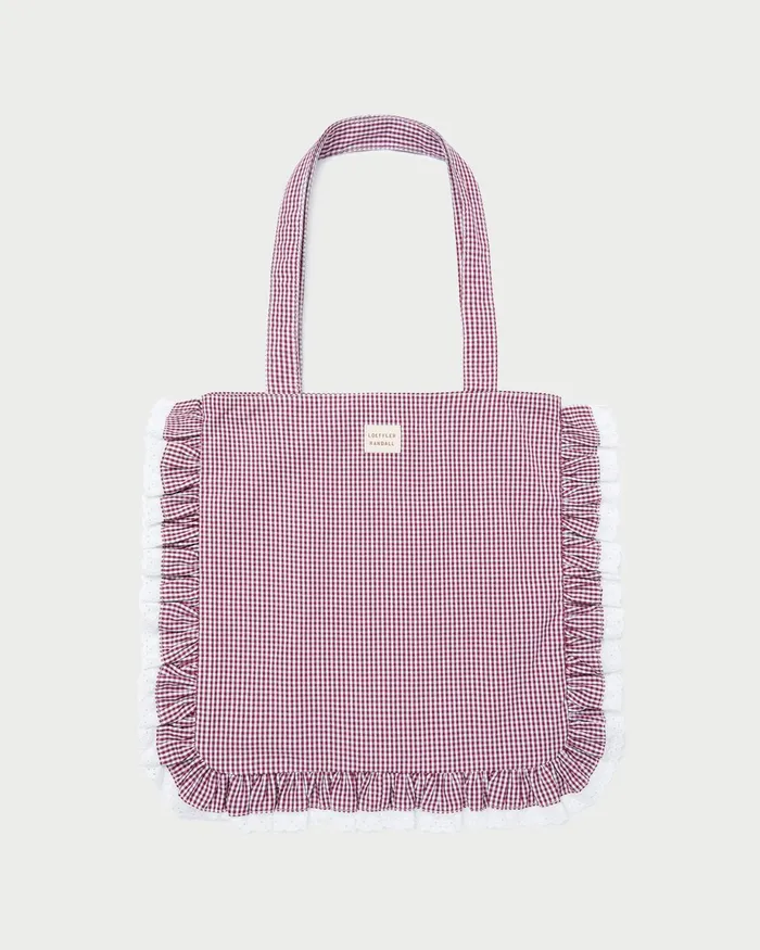 Loeffler Randall Justine Maroon Ruffle Tote Women Totes