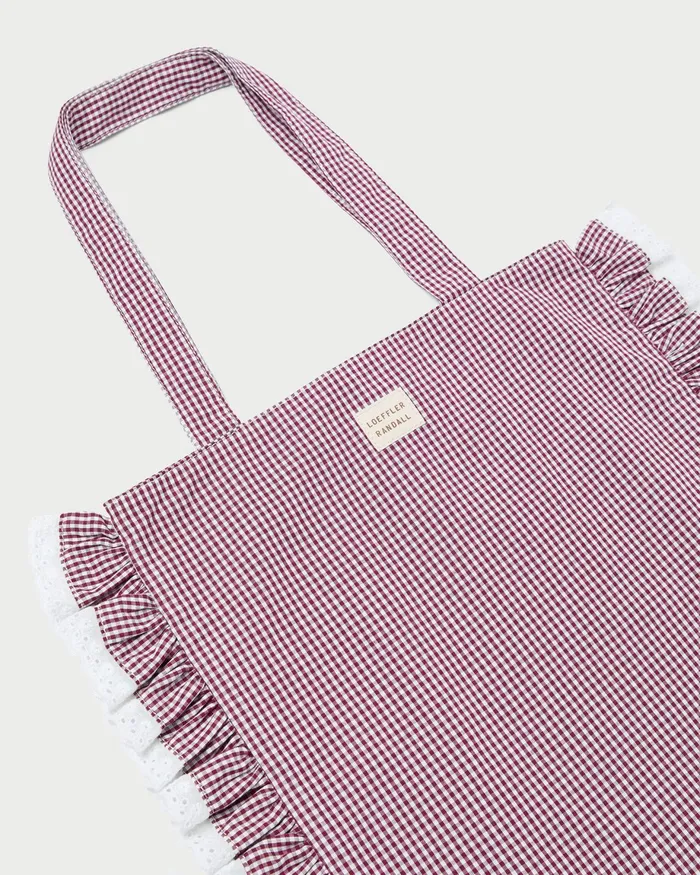 Loeffler Randall Justine Maroon Ruffle Tote Women Totes Loeffler Randall Justine Maroon Ruffle Tote Women Totes