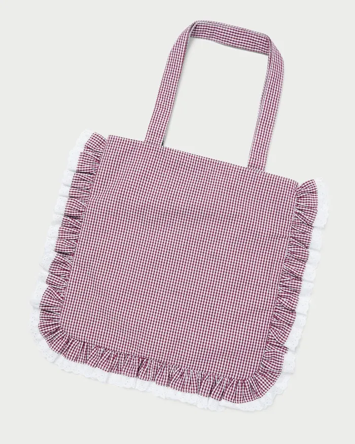Loeffler Randall Justine Maroon Ruffle Tote Women Totes Loeffler Randall Justine Maroon Ruffle Tote Women Totes