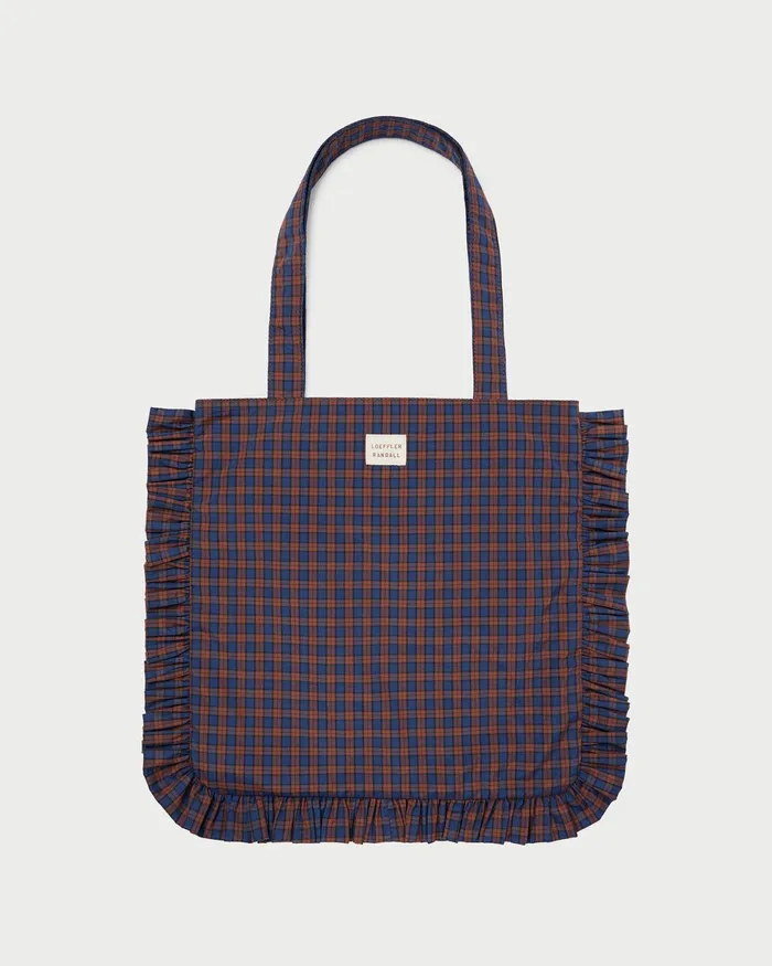 Loeffler Randall Justine Navy Ruffle Tote Women Totes
