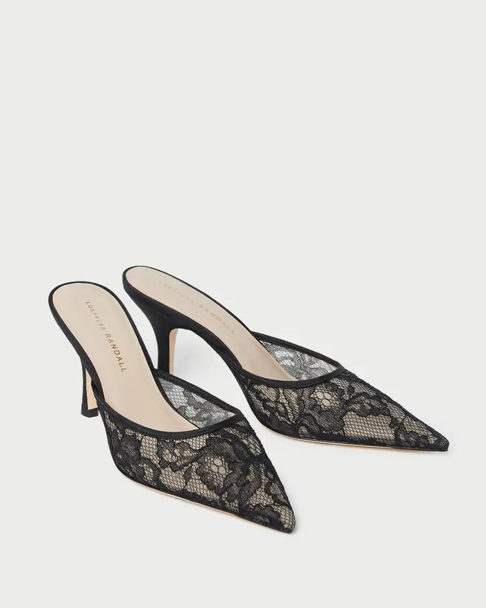 Loeffler Randall Layla Black Lace Mesh Mule L Pumps L Footwear Women Pumps and Mules Loeffler Randall Layla Black Lace Mesh Mule L Pumps L Footwear Women Pumps and Mules