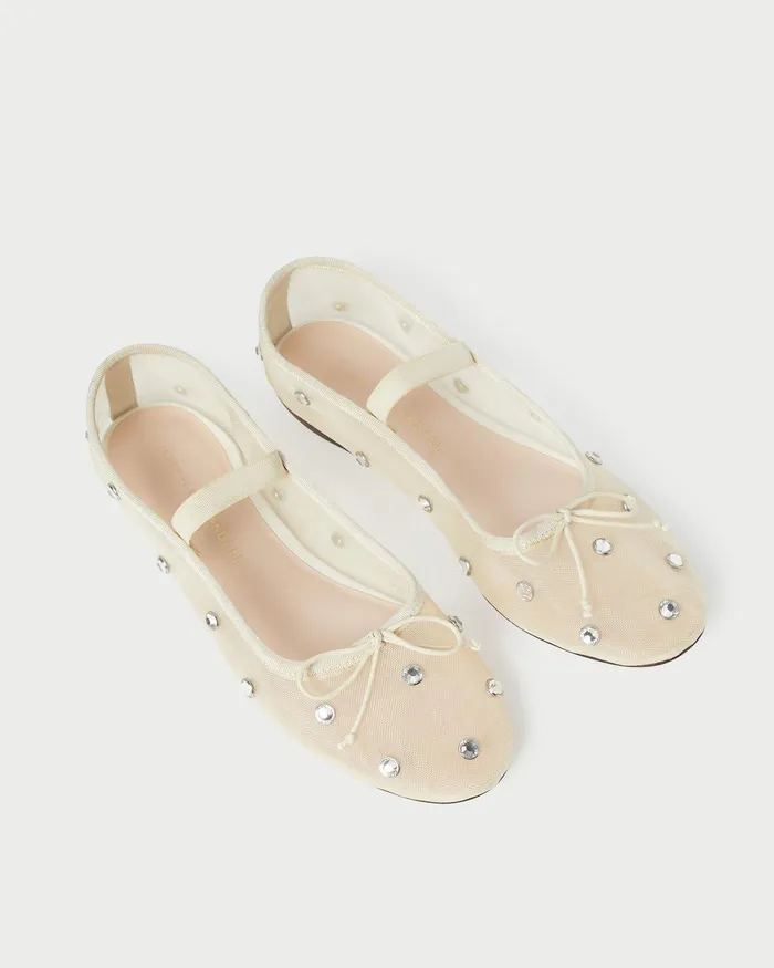 Loeffler Randall Leonie CreamCrystal Ballet Flat L Flats L Footwear Women Flats and Loafers Loeffler Randall Leonie CreamCrystal Ballet Flat L Flats L Footwear Women Flats and Loafers