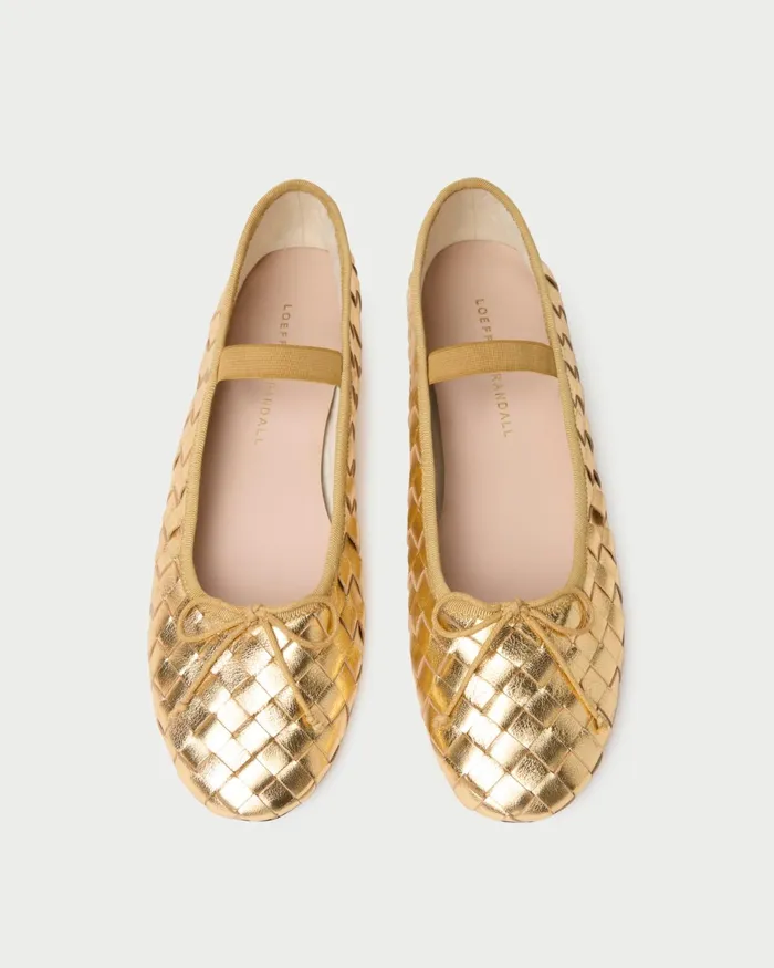 Loeffler Randall Leonie Gold Woven Ballet Flat I Flats I Footwear Women Flats and Loafers Loeffler Randall Leonie Gold Woven Ballet Flat I Flats I Footwear Women Flats and Loafers