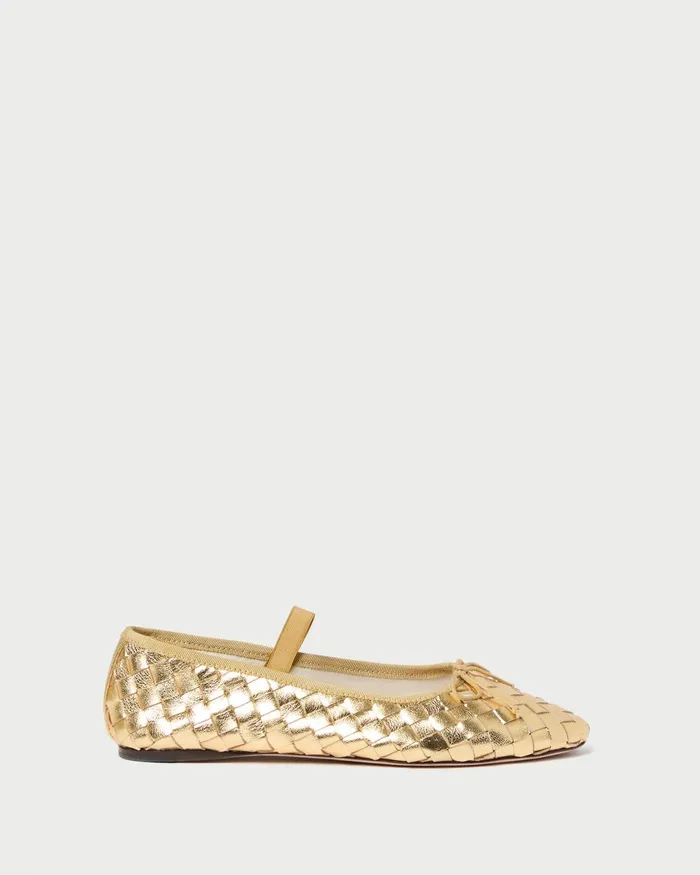 Loeffler Randall Leonie Gold Woven Ballet Flat I Flats I Footwear Women Flats and Loafers Loeffler Randall Leonie Gold Woven Ballet Flat I Flats I Footwear Women Flats and Loafers