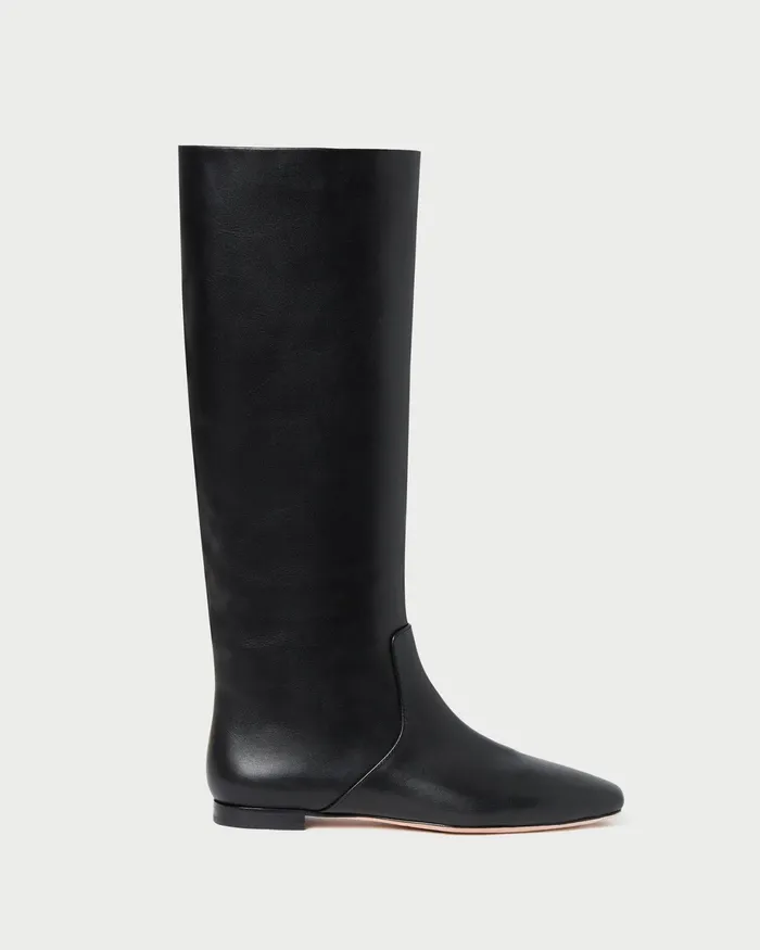 Loeffler Randall Lillian Black Leather Tall Boot Women Boots