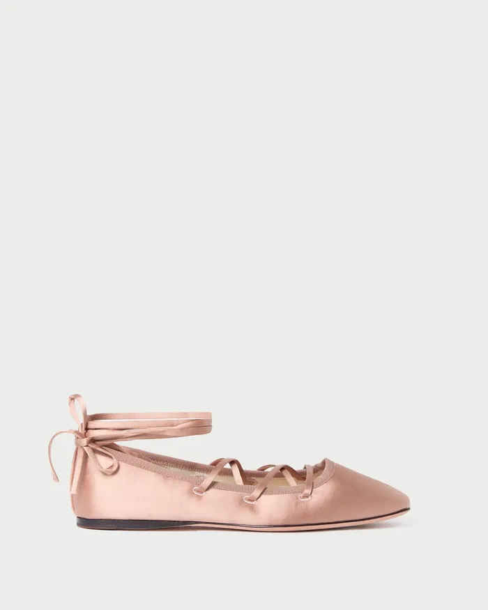 Loeffler Randall Louisa Blush LaceUp Ballet Flat Women Flats and Loafers Loeffler Randall Louisa Blush LaceUp Ballet Flat Women Flats and Loafers