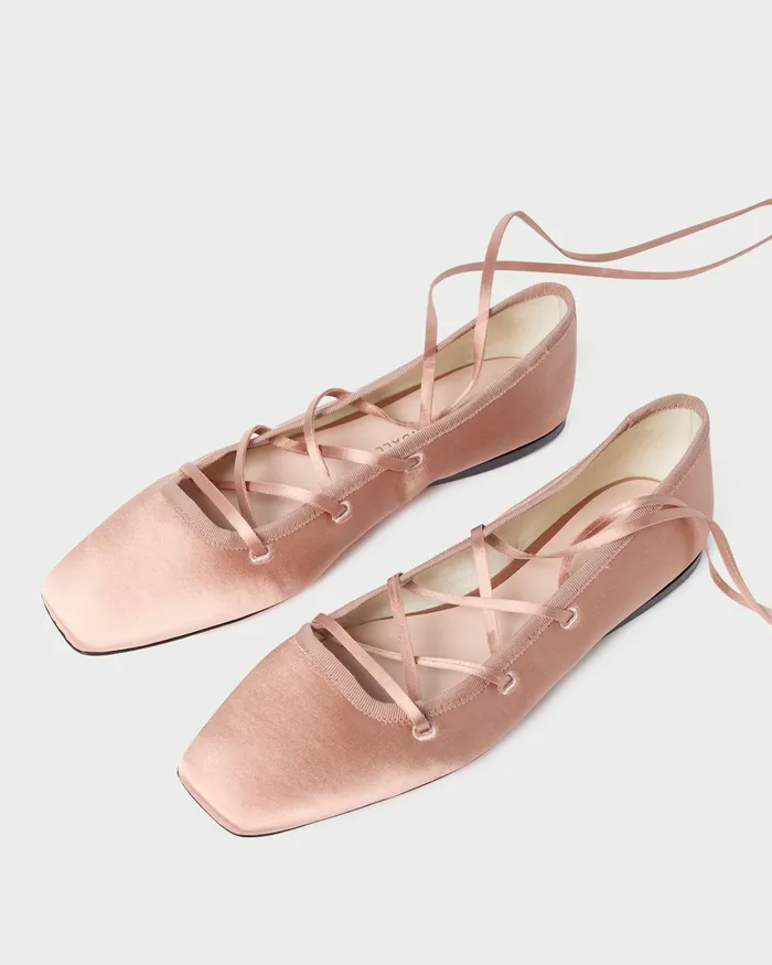 Loeffler Randall Louisa Blush LaceUp Ballet Flat Women Flats and Loafers Loeffler Randall Louisa Blush LaceUp Ballet Flat Women Flats and Loafers