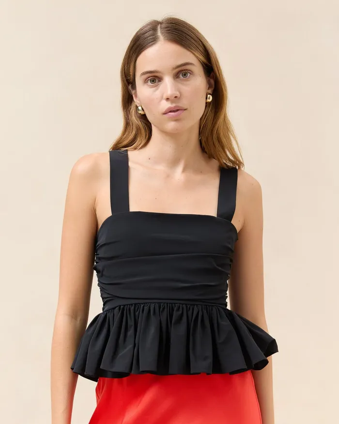 Loeffler Randall Mae Black Sleeveless Top Women Tops