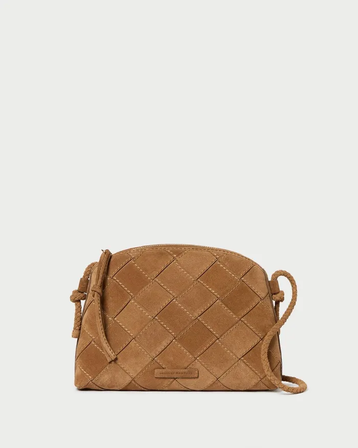 Loeffler Randall Mallory Toffee Woven Suede Crossbody I Crossbodies I Handbags Women Crossbodies