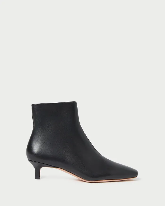 Loeffler Randall Marcella Black Leather Ankle Boot Women Boots
