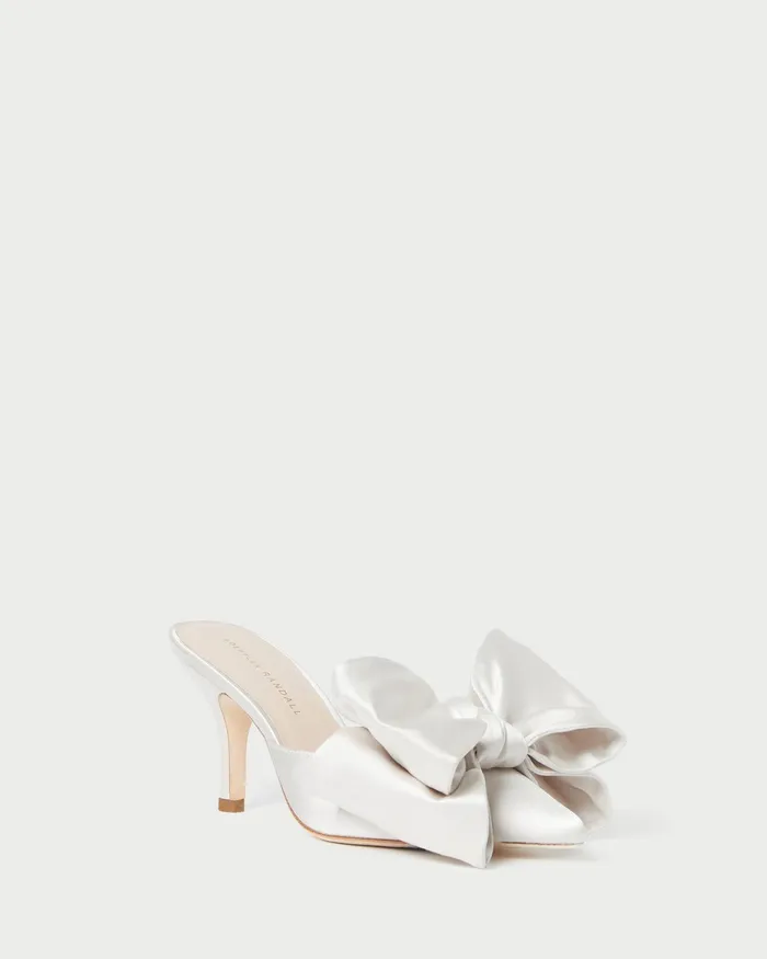 Loeffler Randall Margot Cream Satin Bow Mule L Pumps L Footwear Women Pumps and Mules Loeffler Randall Margot Cream Satin Bow Mule L Pumps L Footwear Women Pumps and Mules