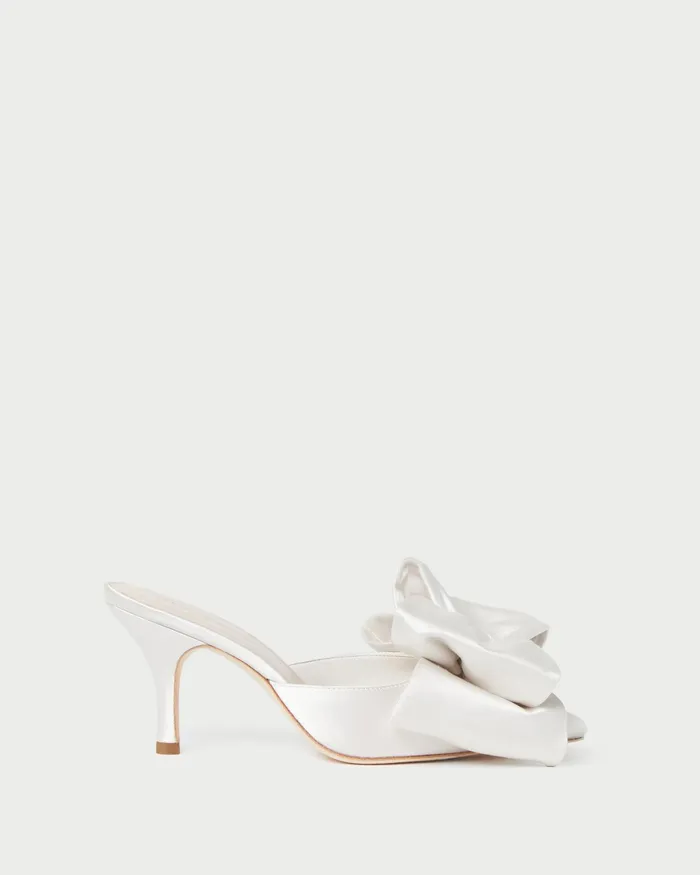 Loeffler Randall Margot Cream Satin Bow Mule L Pumps L Footwear Women Pumps and Mules Loeffler Randall Margot Cream Satin Bow Mule L Pumps L Footwear Women Pumps and Mules