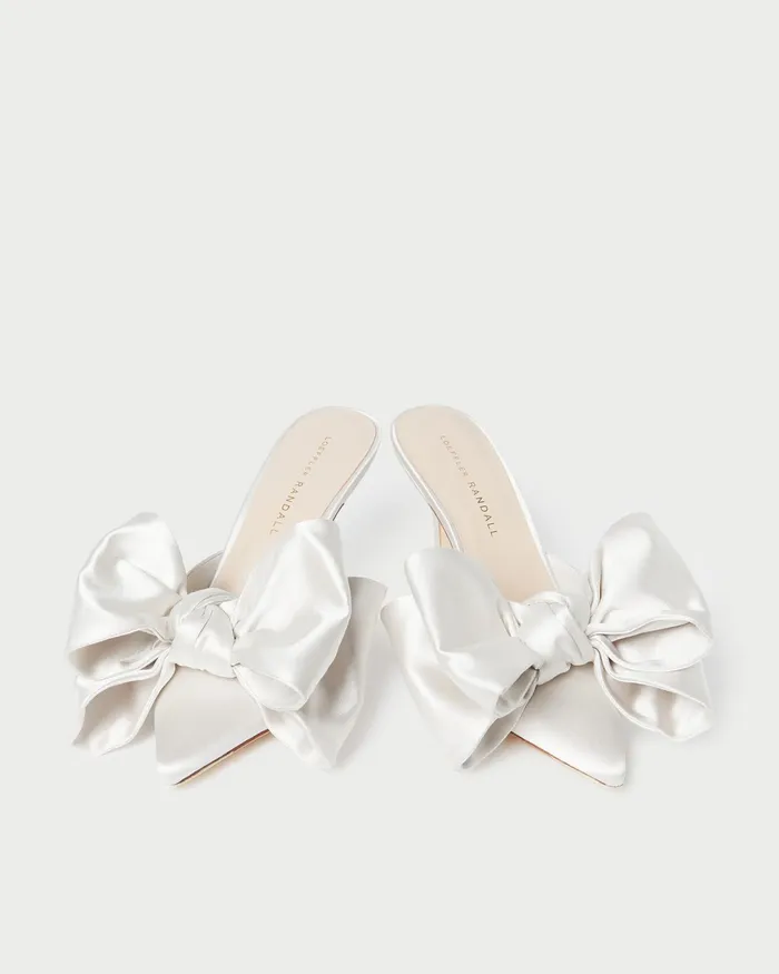 Loeffler Randall Margot Cream Satin Bow Mule L Pumps L Footwear Women Pumps and Mules Loeffler Randall Margot Cream Satin Bow Mule L Pumps L Footwear Women Pumps and Mules
