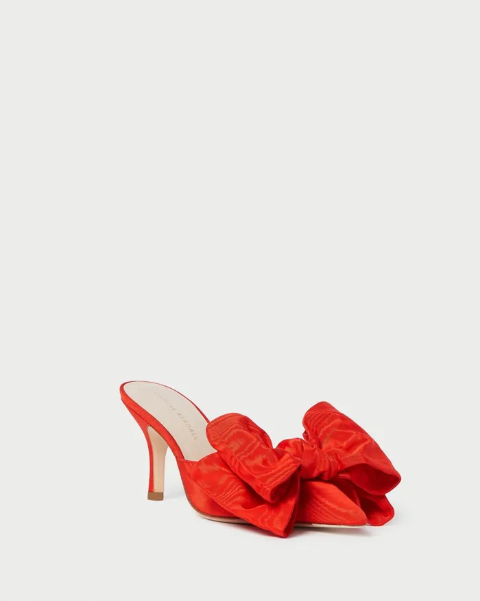 Loeffler Randall Margot Red Moir Bow Mule L Pumps L Footwear Women Pumps and Mules Loeffler Randall Margot Red Moir Bow Mule L Pumps L Footwear Women Pumps and Mules