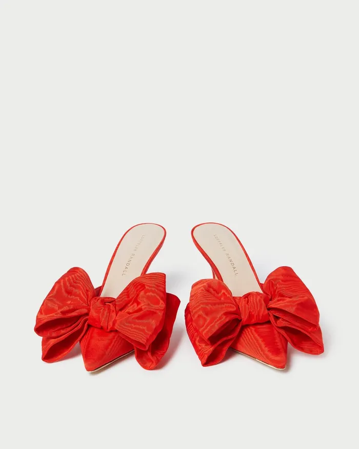 Loeffler Randall Margot Red Moir Bow Mule L Pumps L Footwear Women Pumps and Mules Loeffler Randall Margot Red Moir Bow Mule L Pumps L Footwear Women Pumps and Mules