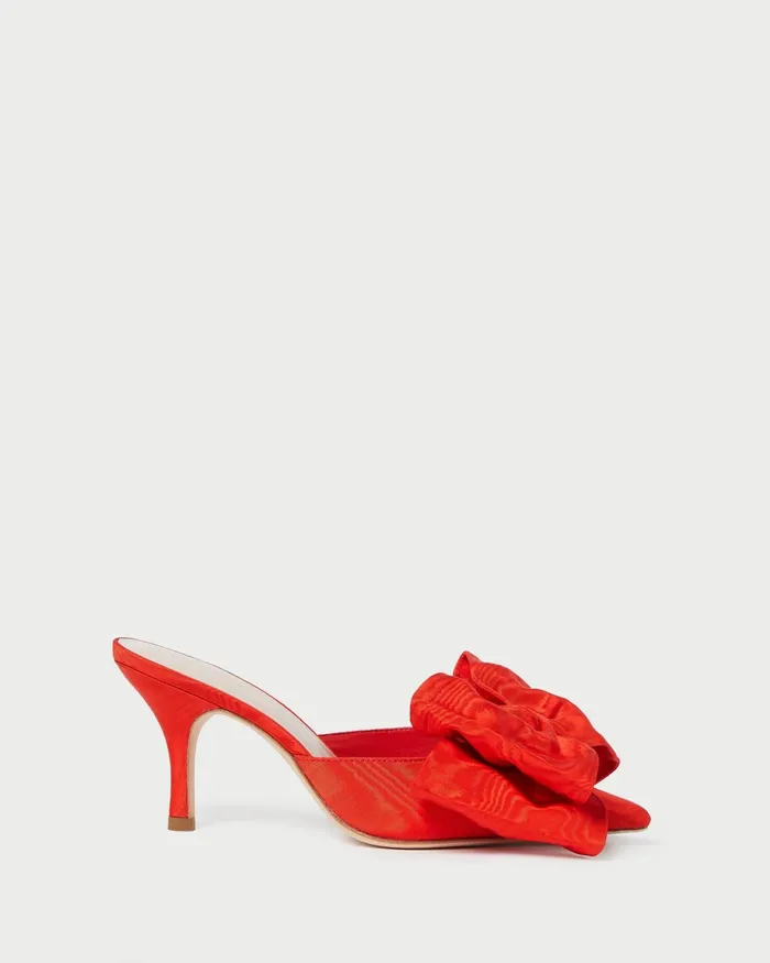 Loeffler Randall Margot Red Moir Bow Mule L Pumps L Footwear Women Pumps and Mules Loeffler Randall Margot Red Moir Bow Mule L Pumps L Footwear Women Pumps and Mules