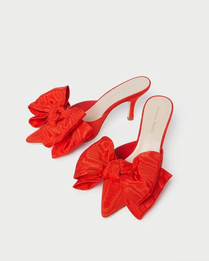 Loeffler Randall Margot Red Moir Bow Mule L Pumps L Footwear Women Pumps and Mules Loeffler Randall Margot Red Moir Bow Mule L Pumps L Footwear Women Pumps and Mules
