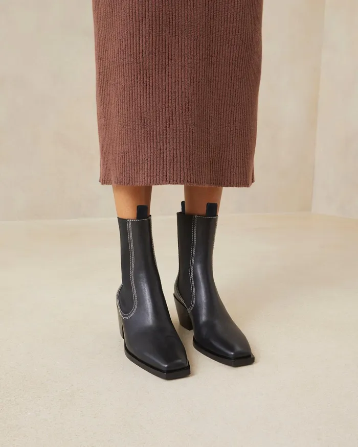 Loeffler Randall Nat Black Mid Western Boot I Ankle Boots I Footwear Women Boots Loeffler Randall Nat Black Mid Western Boot I Ankle Boots I Footwear Women Boots