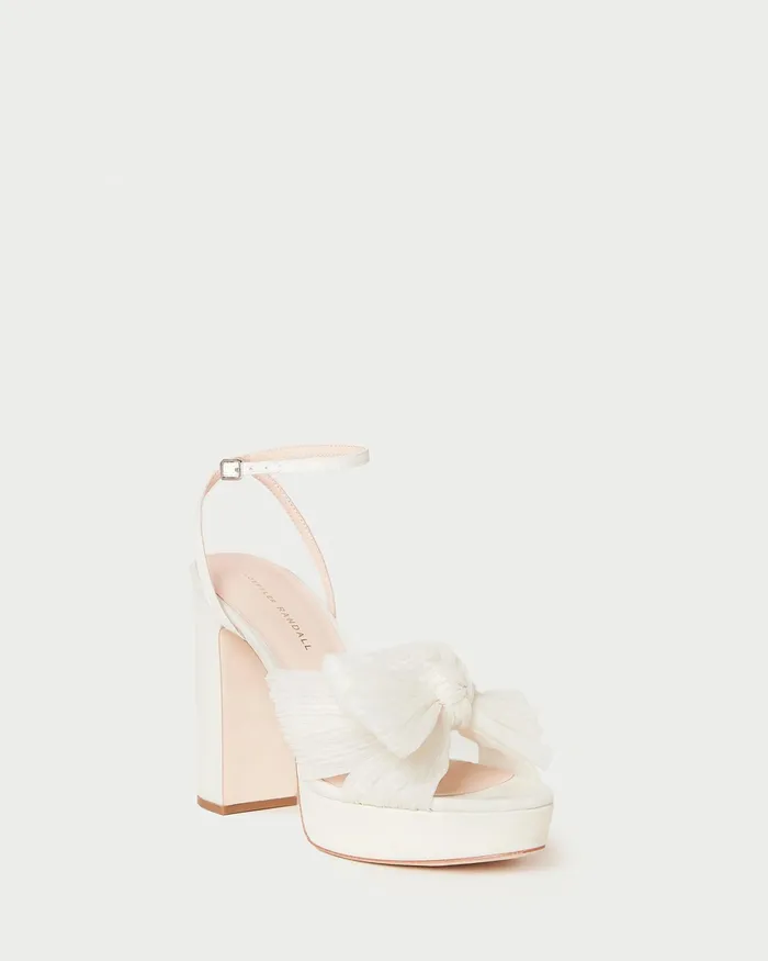 Loeffler Randall Natalia Pearl Platform Bow Heel Women Heeled Sandals