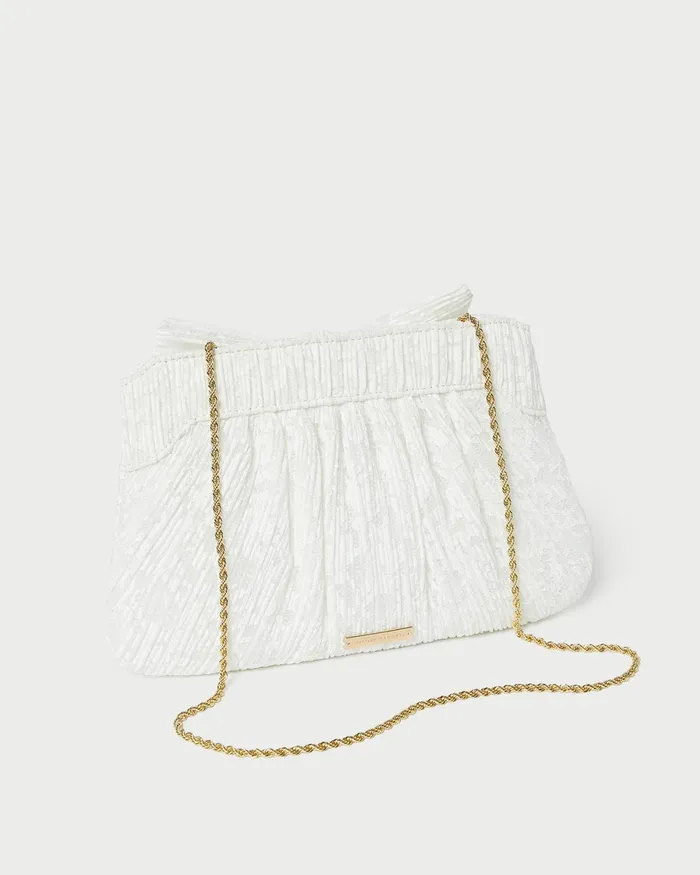Loeffler Randall Rayne White Lace Bow Clutch L Clutches L Handbags Women Clutches