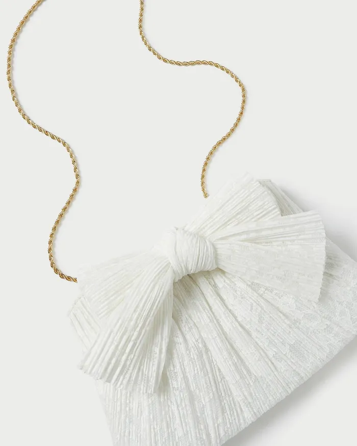 Loeffler Randall Rayne White Lace Bow Clutch L Clutches L Handbags Women Clutches
