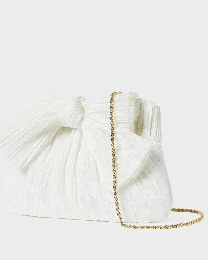 Loeffler Randall Rayne White Lace Bow Clutch L Clutches L Handbags Women Clutches